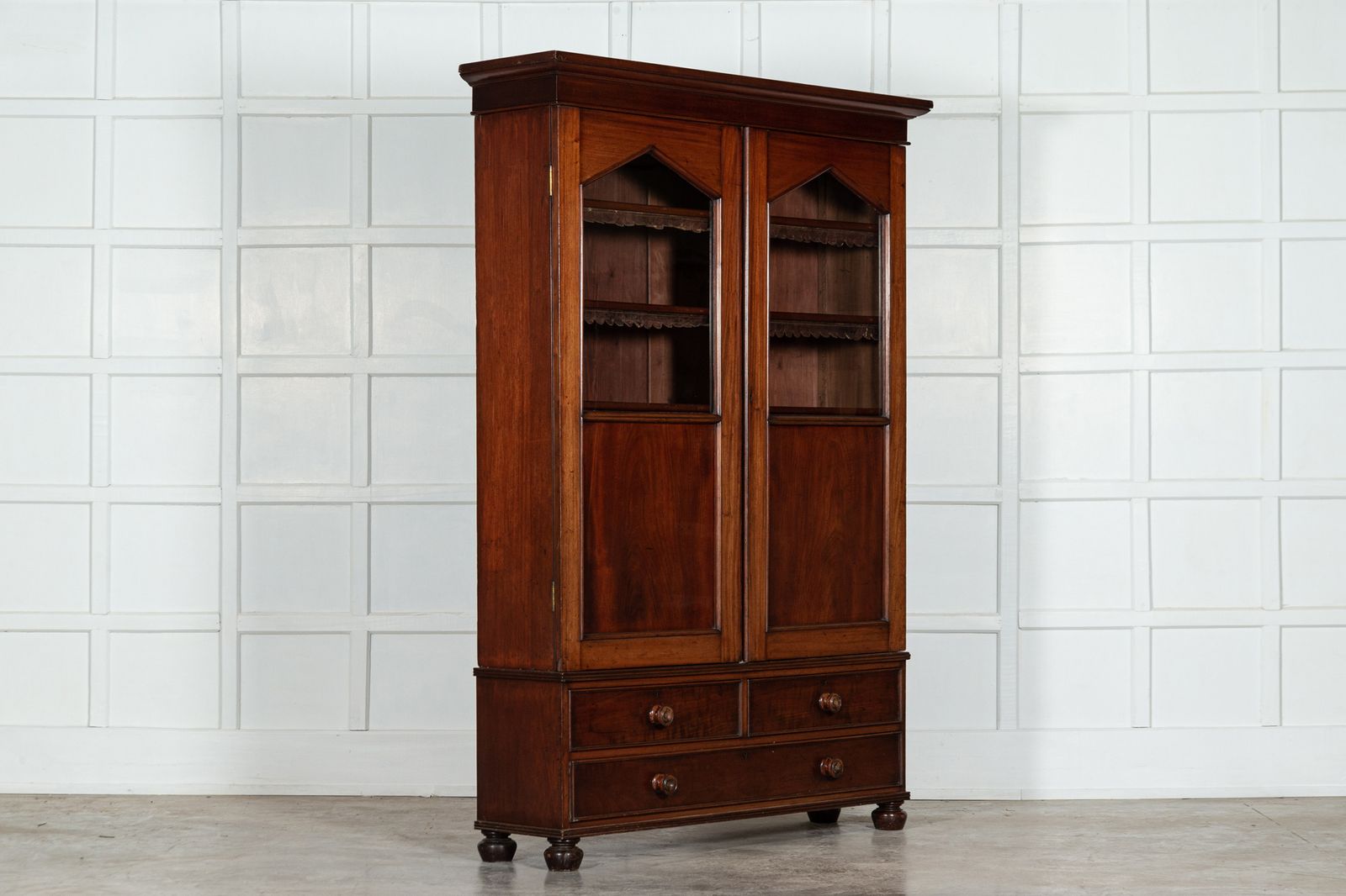 19thc English Mahogany Glazed Bookcase photo for sale