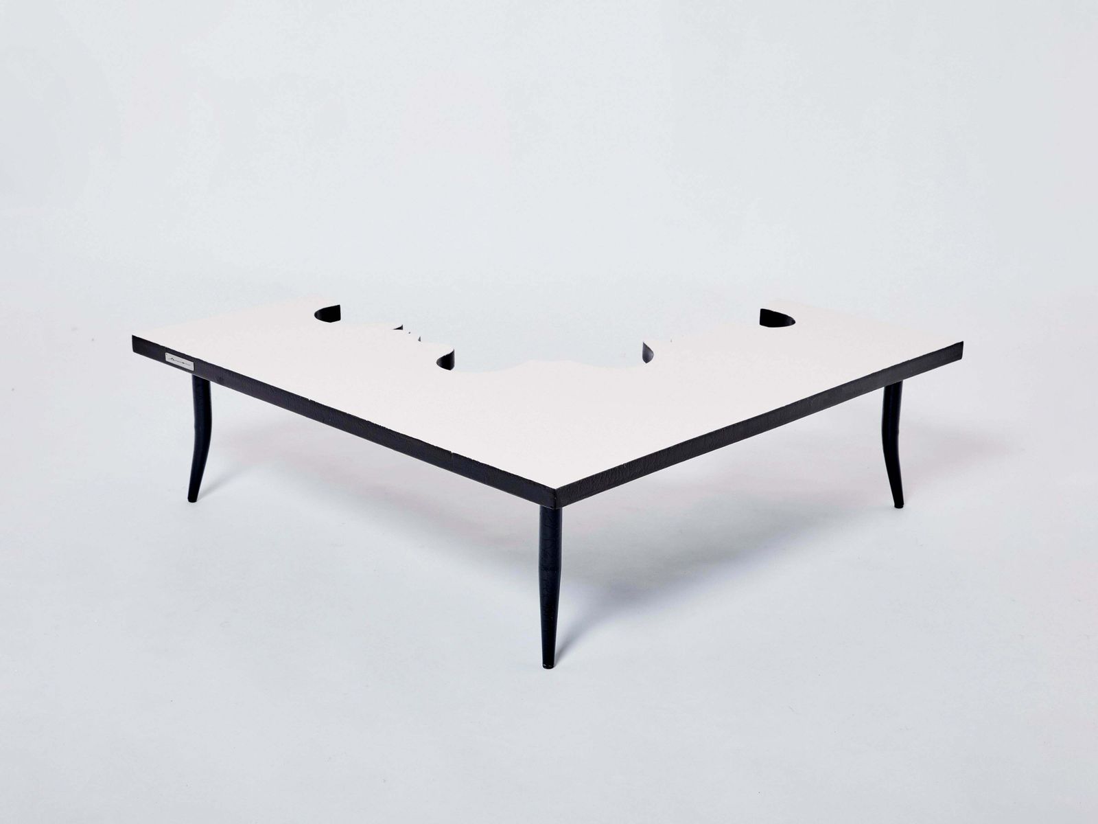 Jean Marais Iron Wood Coffee Table Hommage A Jean Cocteau 1972 photo vintage