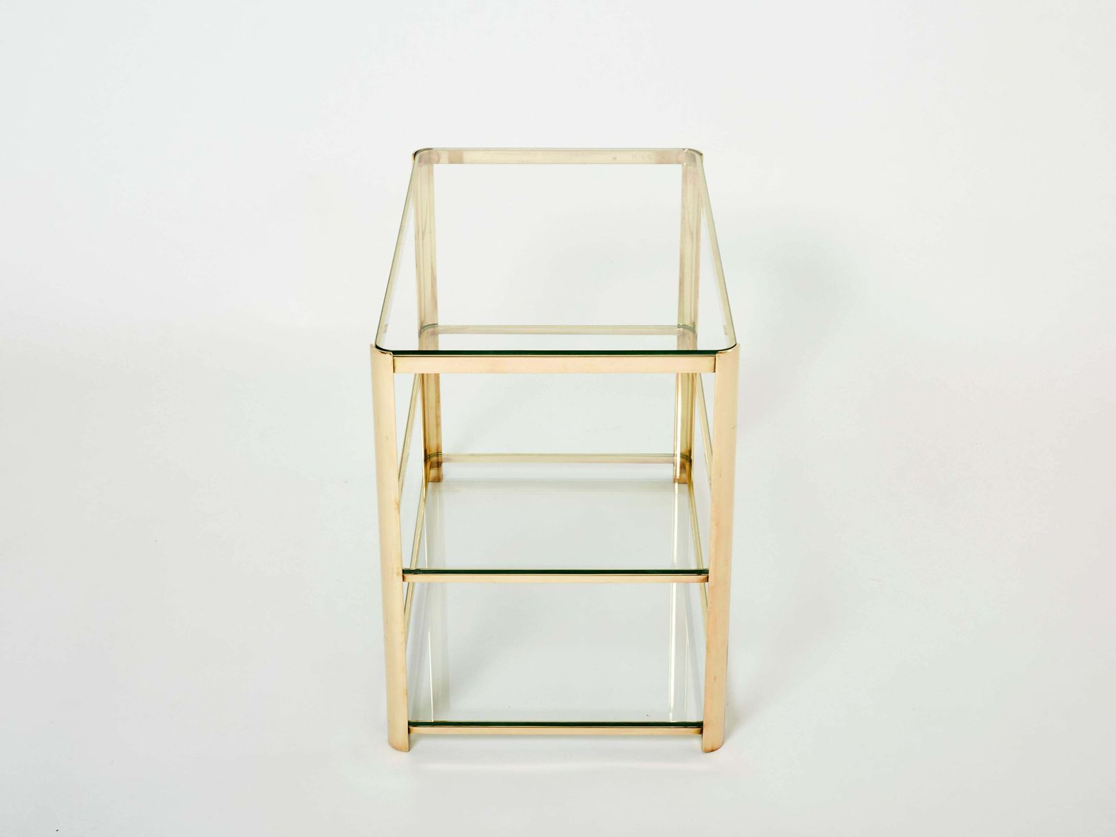 photo for sale Table d'appoint à trois plateaux en bronze, par J.T. Lepelletier pour Broncz, années 1960