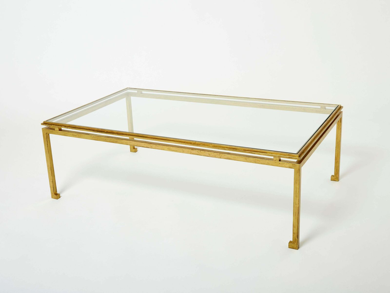 Table basse Maison Ramsay en fer doré et verre, 1950 photo furniture