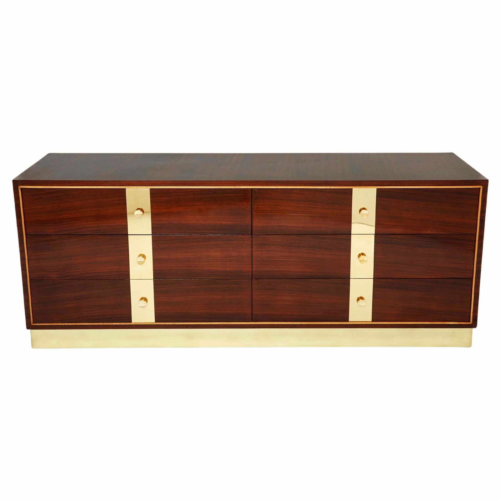 Commode ISA Bergamo en palissandre et laiton, années 1950
