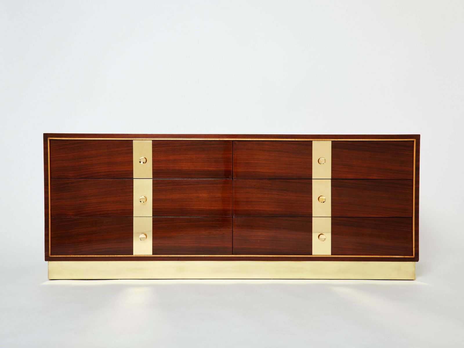 Isa Bergamo Italian Rosewood And Brass Commode, 1950s photo for sale