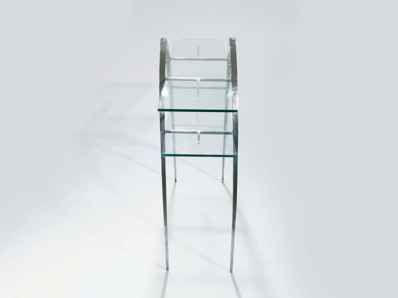 photo furniture Unique Wrought Iron And Glass Console Circa 2000