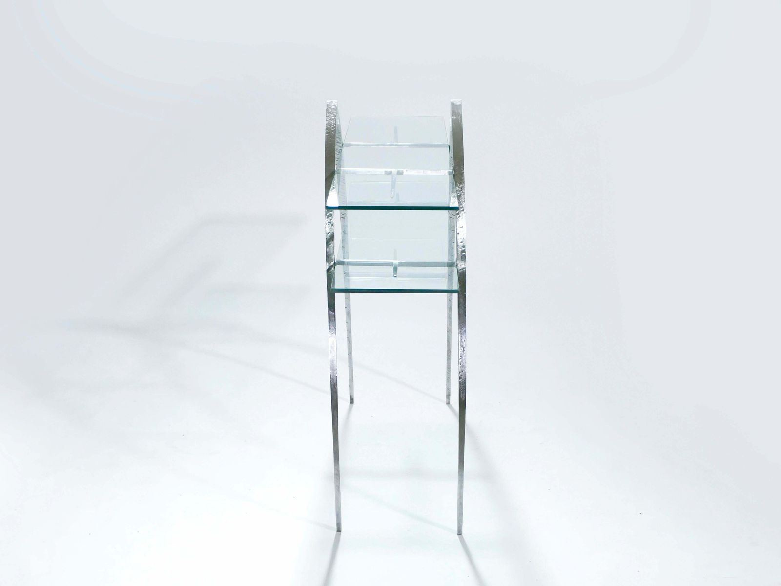 photo for sale Unique Wrought Iron And Glass Console Circa 2000