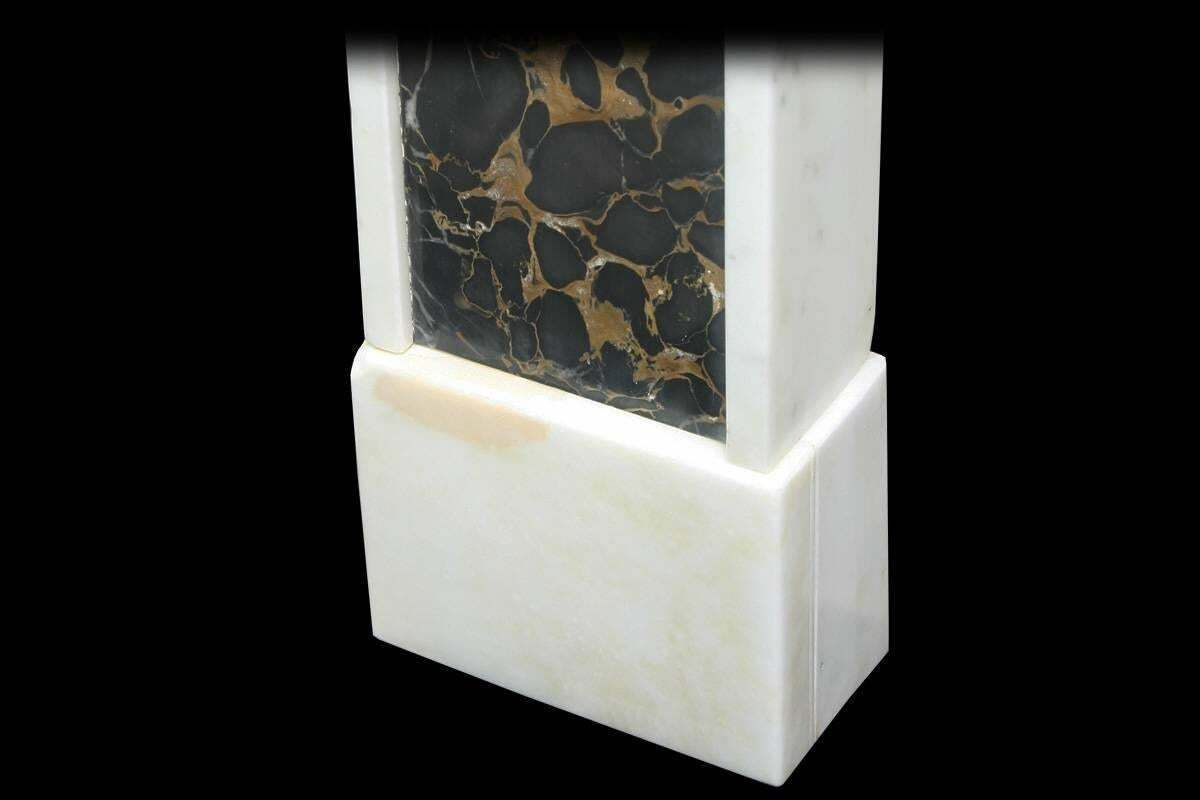 Large 19th Century Regency Statuary And Portoro Marble Fireplace Mantle photo buy