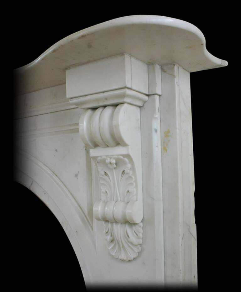 19th Century Victorian Statuary White Marble Fireplace Surround photo Home Fixtures