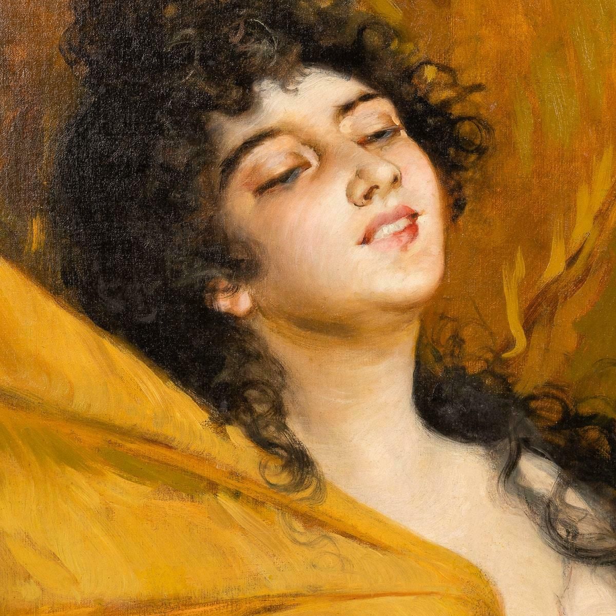 photo for sale Painting Of A Young Lady Signed Salvatore Postiglione, Italy, (1812 1881)