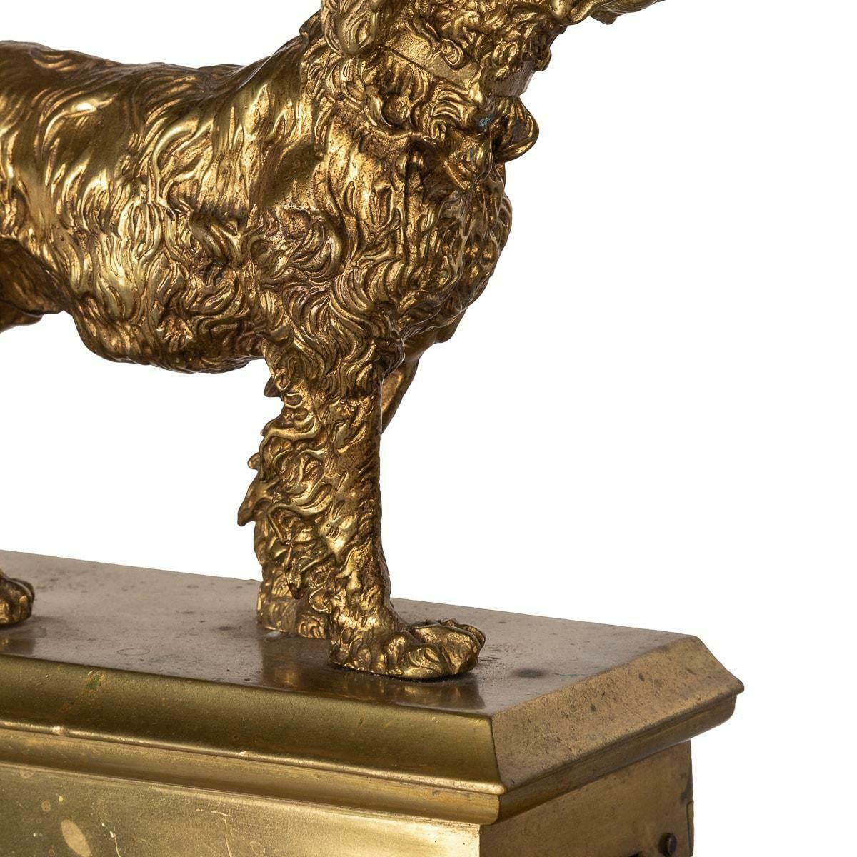 19th Century French Ormolu Fireplace Chenets Decorated With Dogs photo Home Fixtures