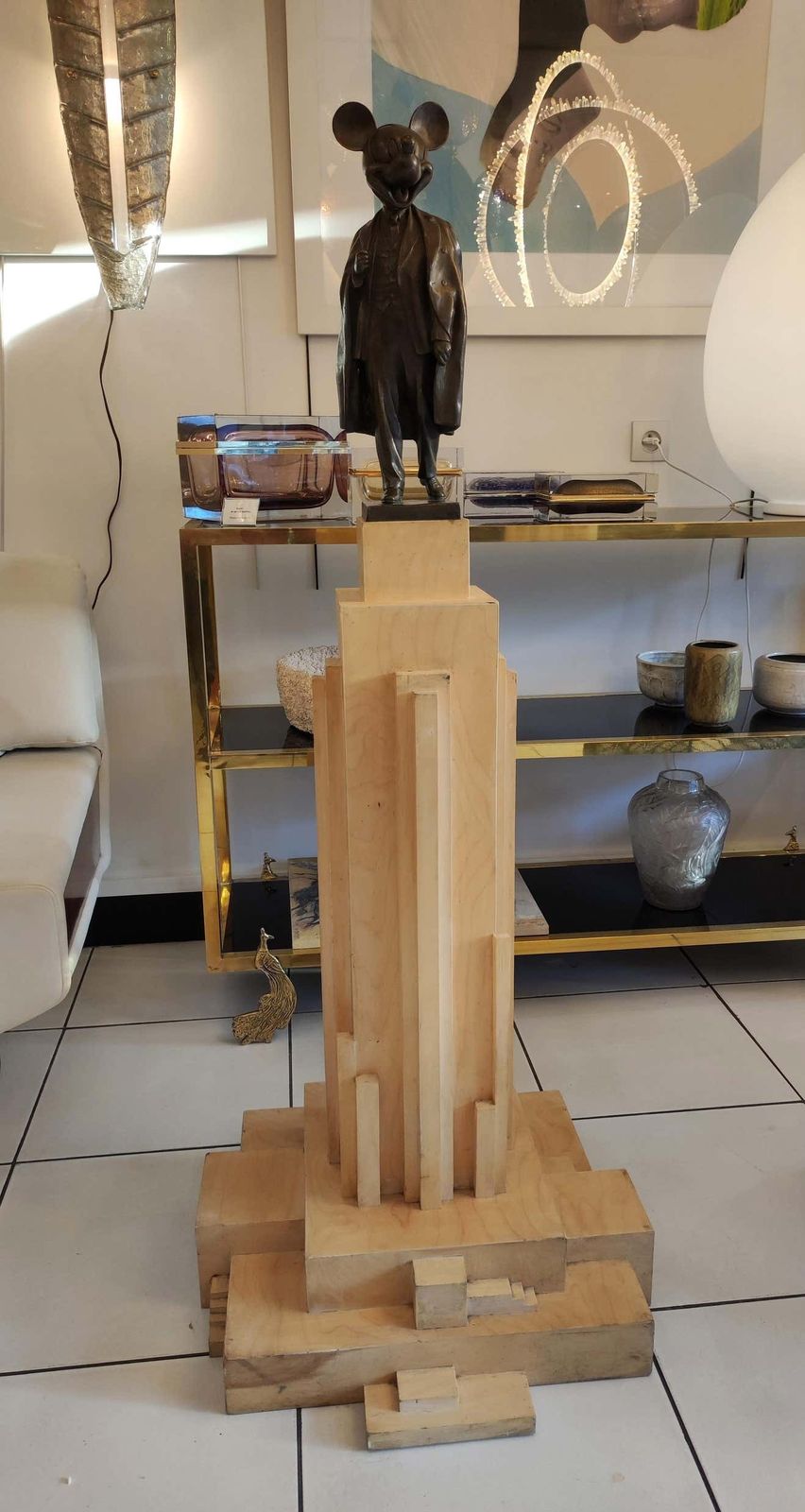Alexander Kosolapov "Mickey Lenin Malevich" Bronze And Wood Sculpture N° 2/3 photo for sale