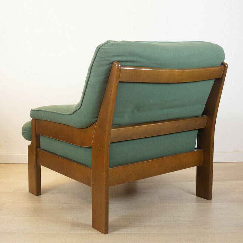 Vintage Armchair With Upholstered Cushions, Spain 1970s photo vinterior