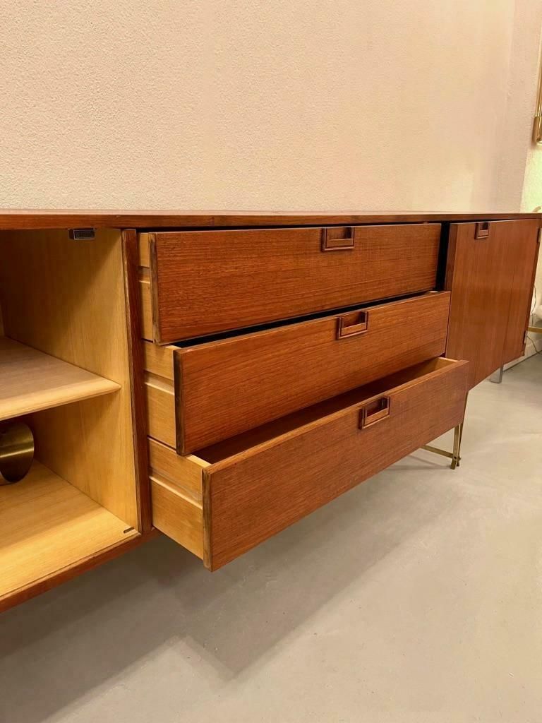 Vintage Brass & Teak Sideboard By William Watting For Fristho, Netherlands 1955 photo vinterior