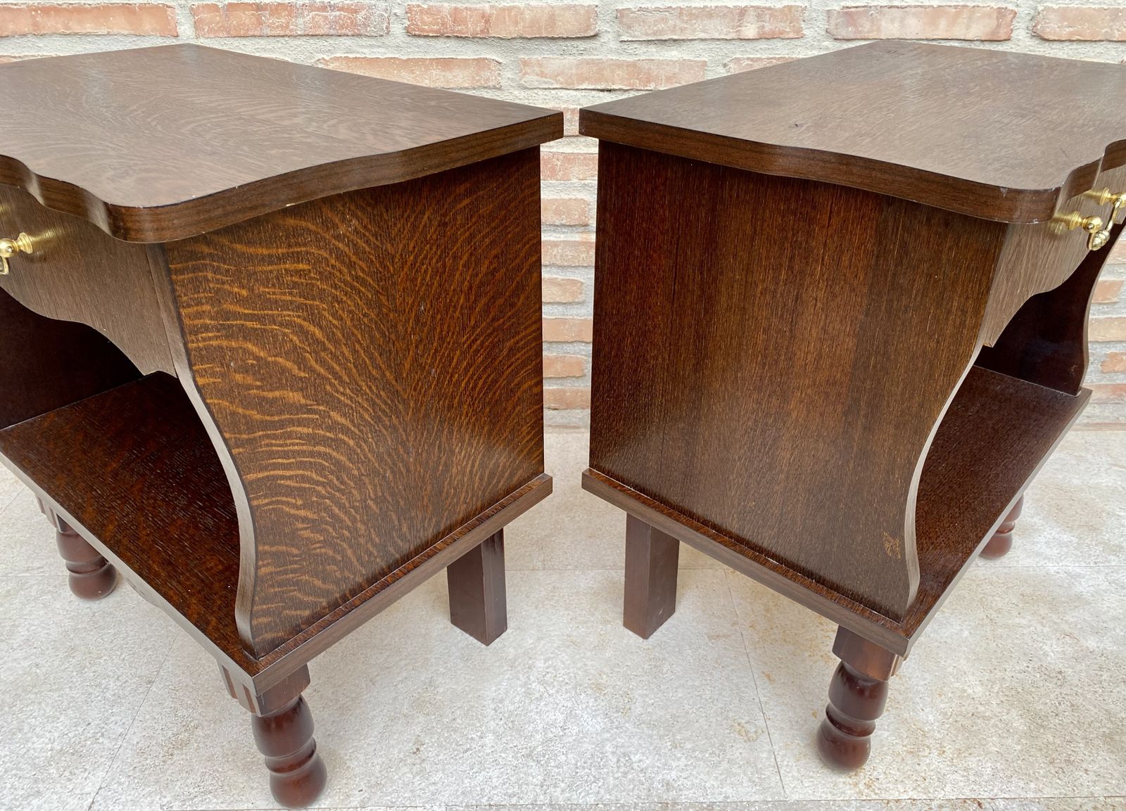 photo furniture Mid 20th Century Wood Nightstands With One Drawer