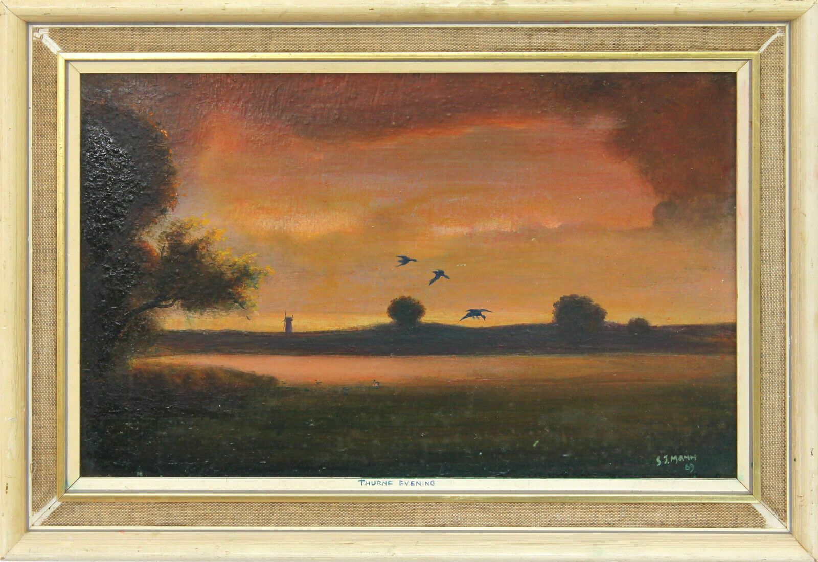Oil On Board By John Mann. Thurne Evening