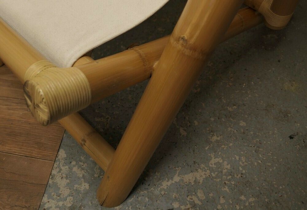 photo furniture A Pair Of Giant Bamboo Deck Chair Set With Coffee Table