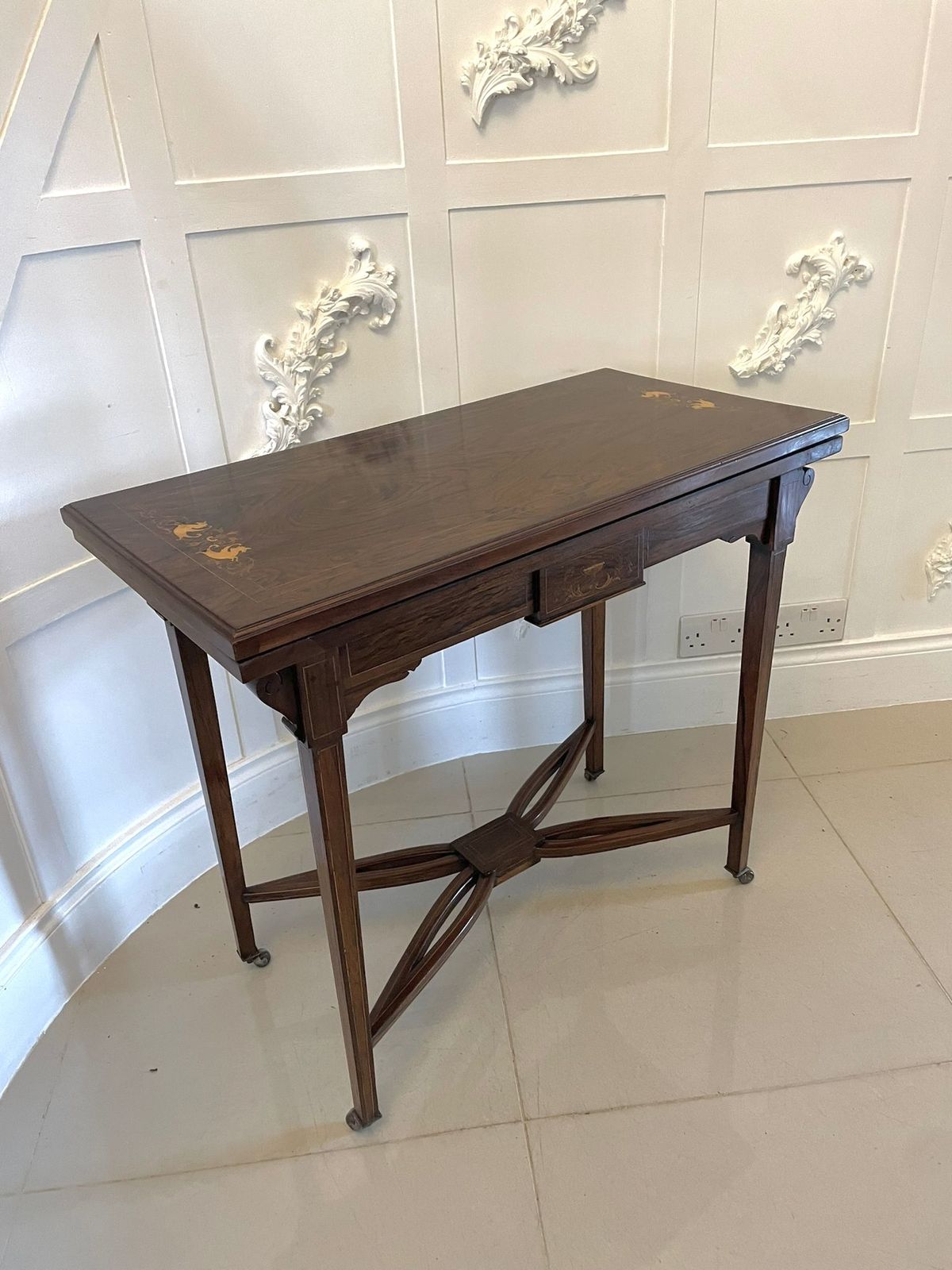 Antique Rosewood Inlaid Freestanding Side Table photo 1495.0
