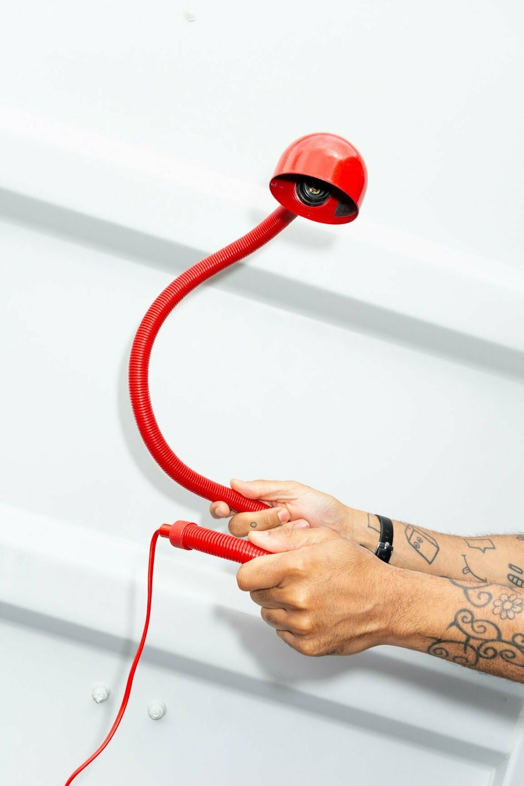 Red 'Serpent' Adjustable Desk Lamp By Isao Hosoe Hebi Serpent Lamp | Italy 1968 photo vinterior
