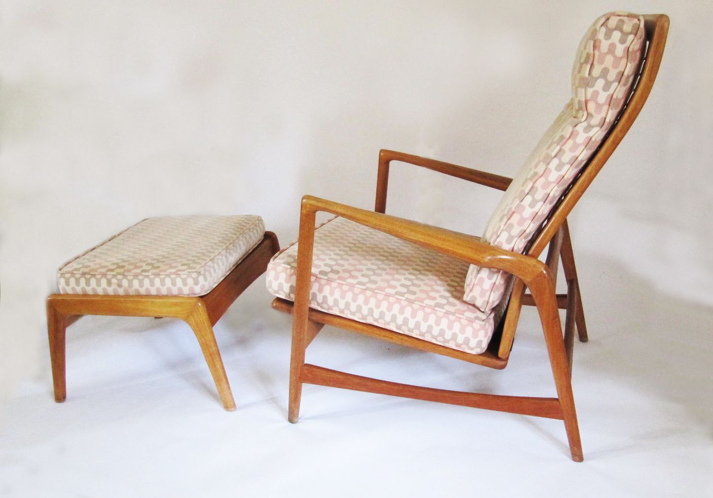 Danish Mid Century Design Classic Reclining Armchair Set Ib Kofod Larsen For Selig
