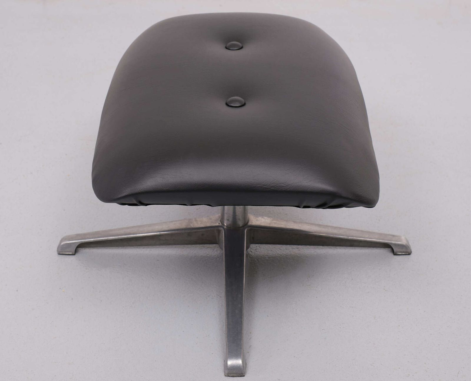 Black Faux Leather Ottoman, 1960s, Denmark photo for sale
