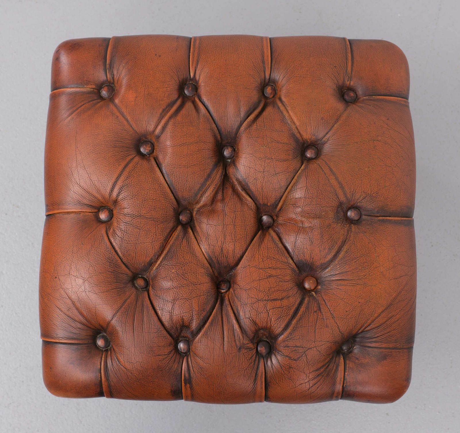 English Country House Style Padded Leather Ottoman photo buy