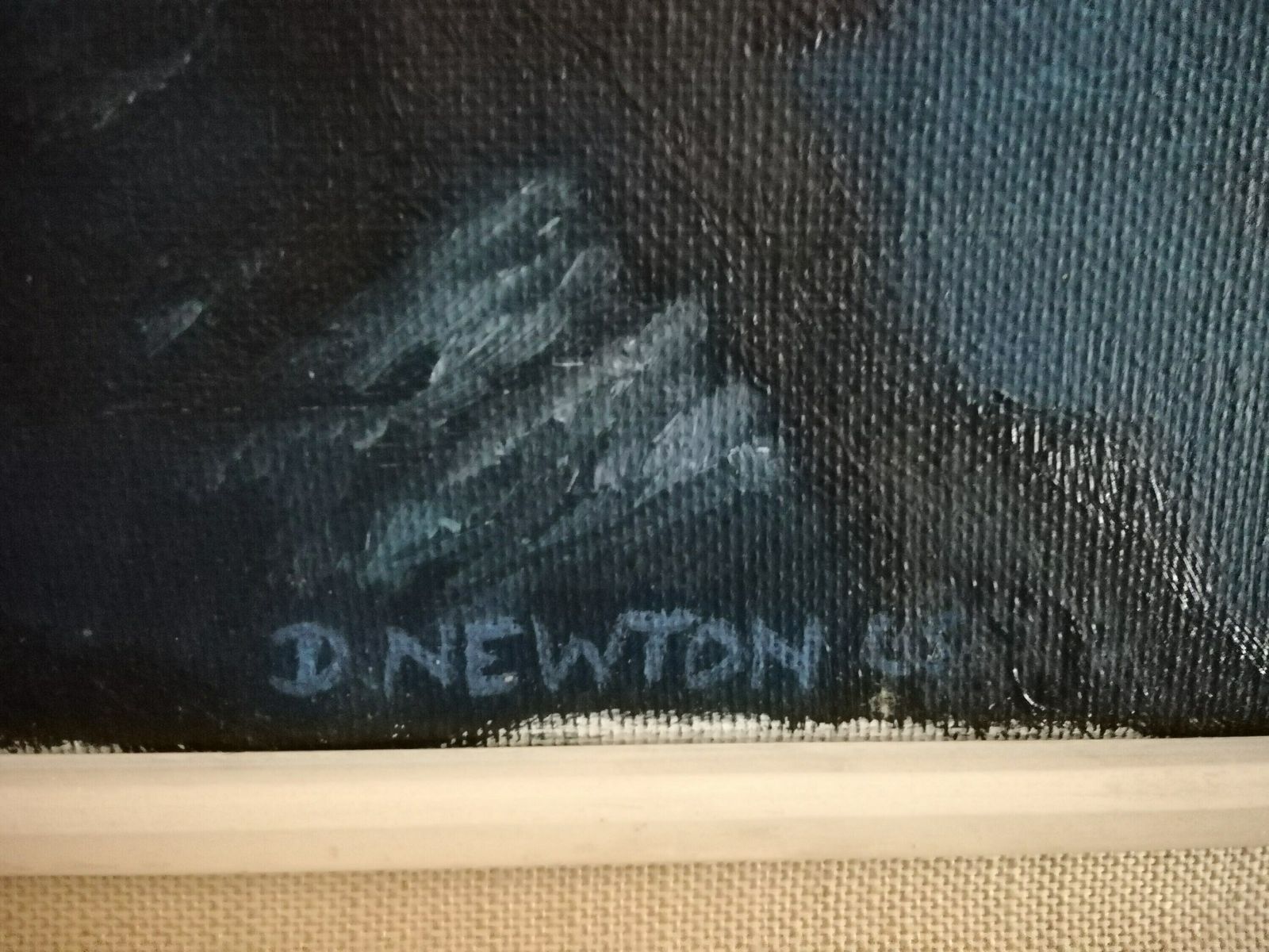Midcentury 1960s Signed Original Oil On Canvas Seascape By D Newton, Original Signed Oil Painting, D Newton 1965 Signed Painting photo for sale