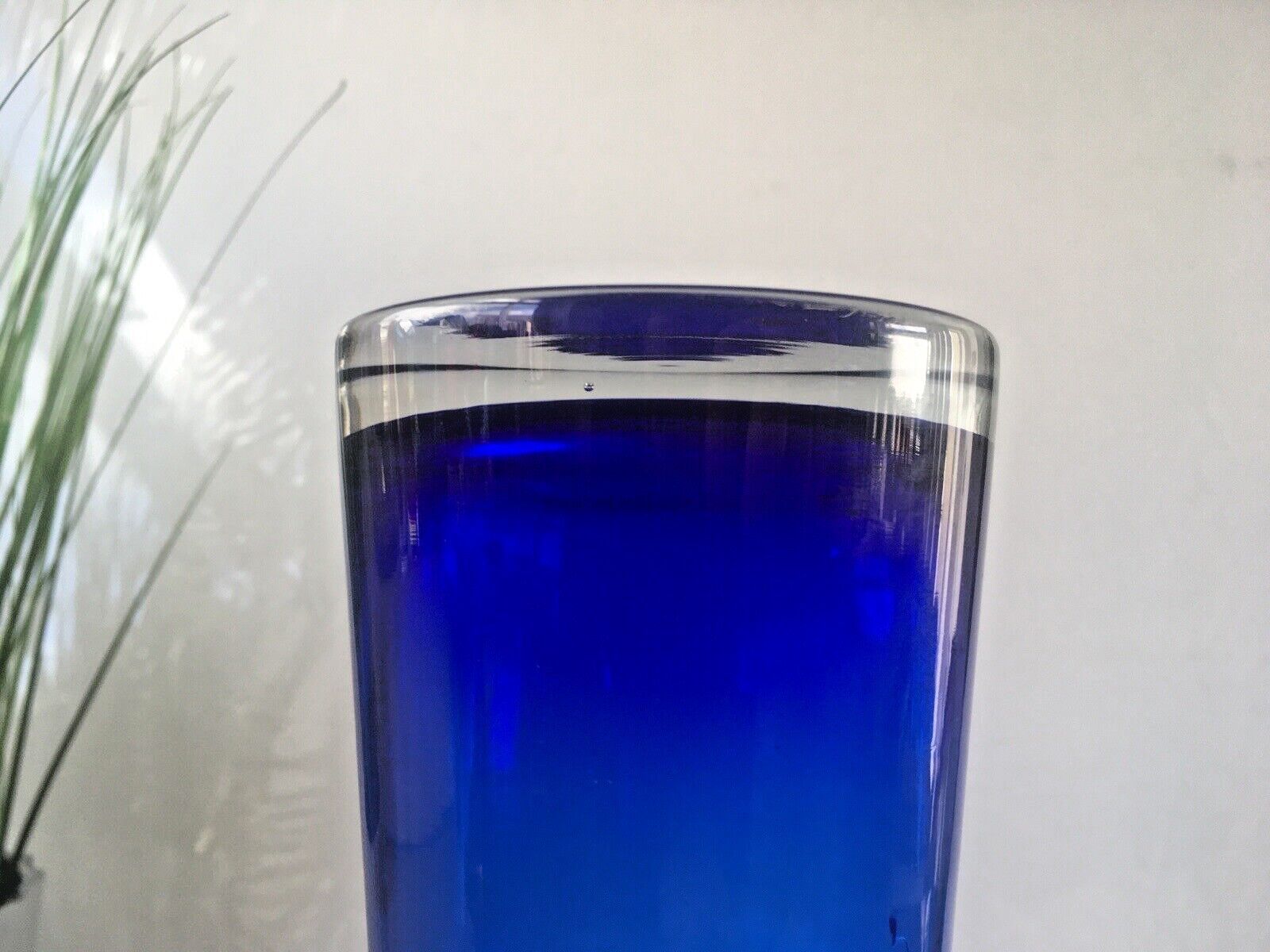 photo furniture Large Cased Scandinavian 60's 70's Style Hooped Glass Vase Japanese Riihimaki