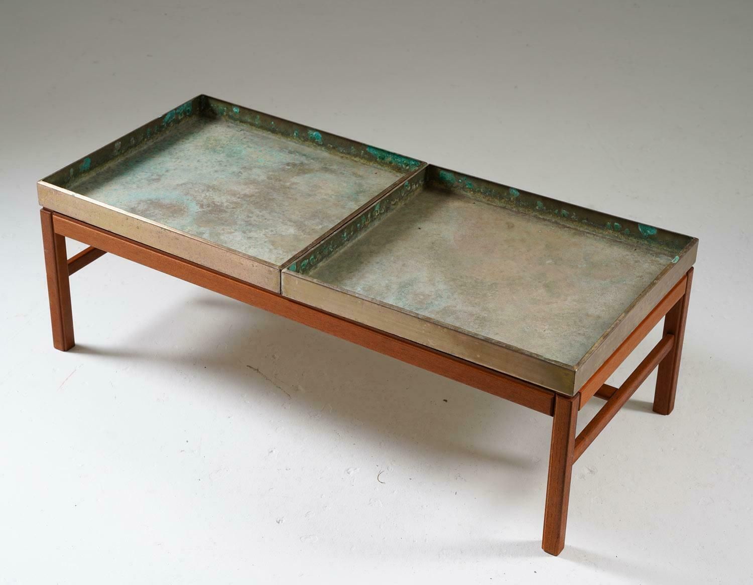 Scandinavian Flower Table "Casino" In Teak And Brass By Engström & Myrstrand photo furniture