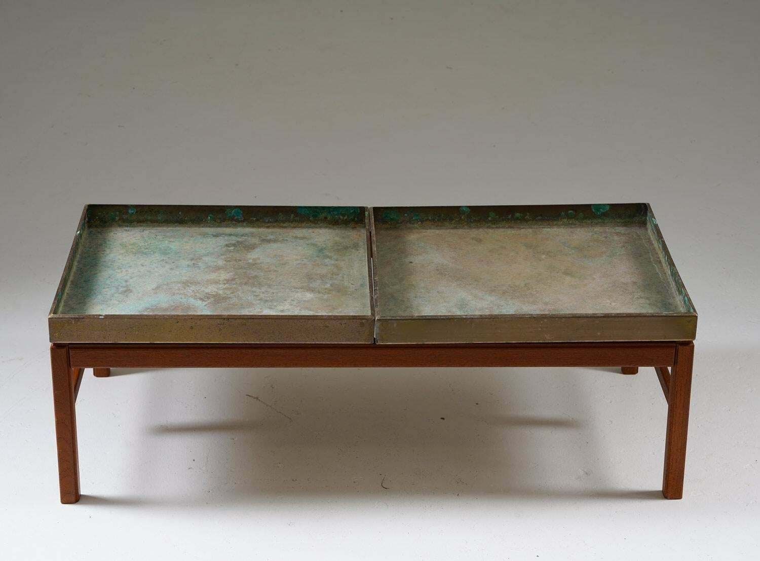 Scandinavian Flower Table "Casino" In Teak And Brass By Engström & Myrstrand photo Furniture