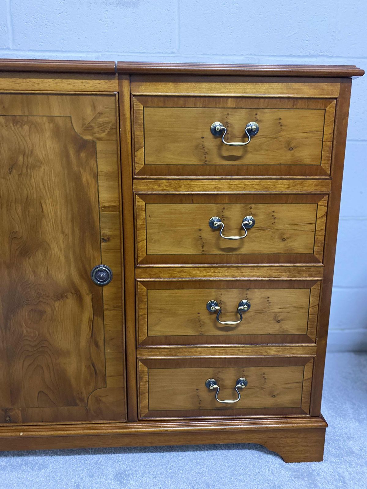 Vintage Inlaid Walnut Stereo Cabinet With Opening Top photo for sale