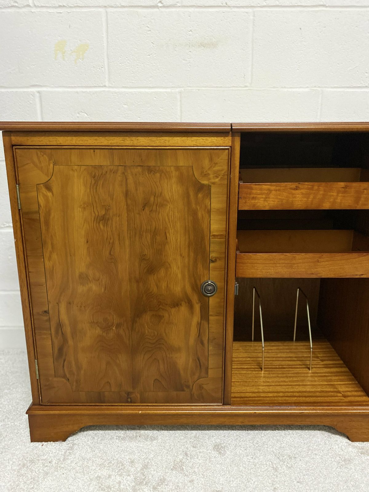 Vintage Inlaid Walnut Stereo Cabinet With Opening Top photo Furniture