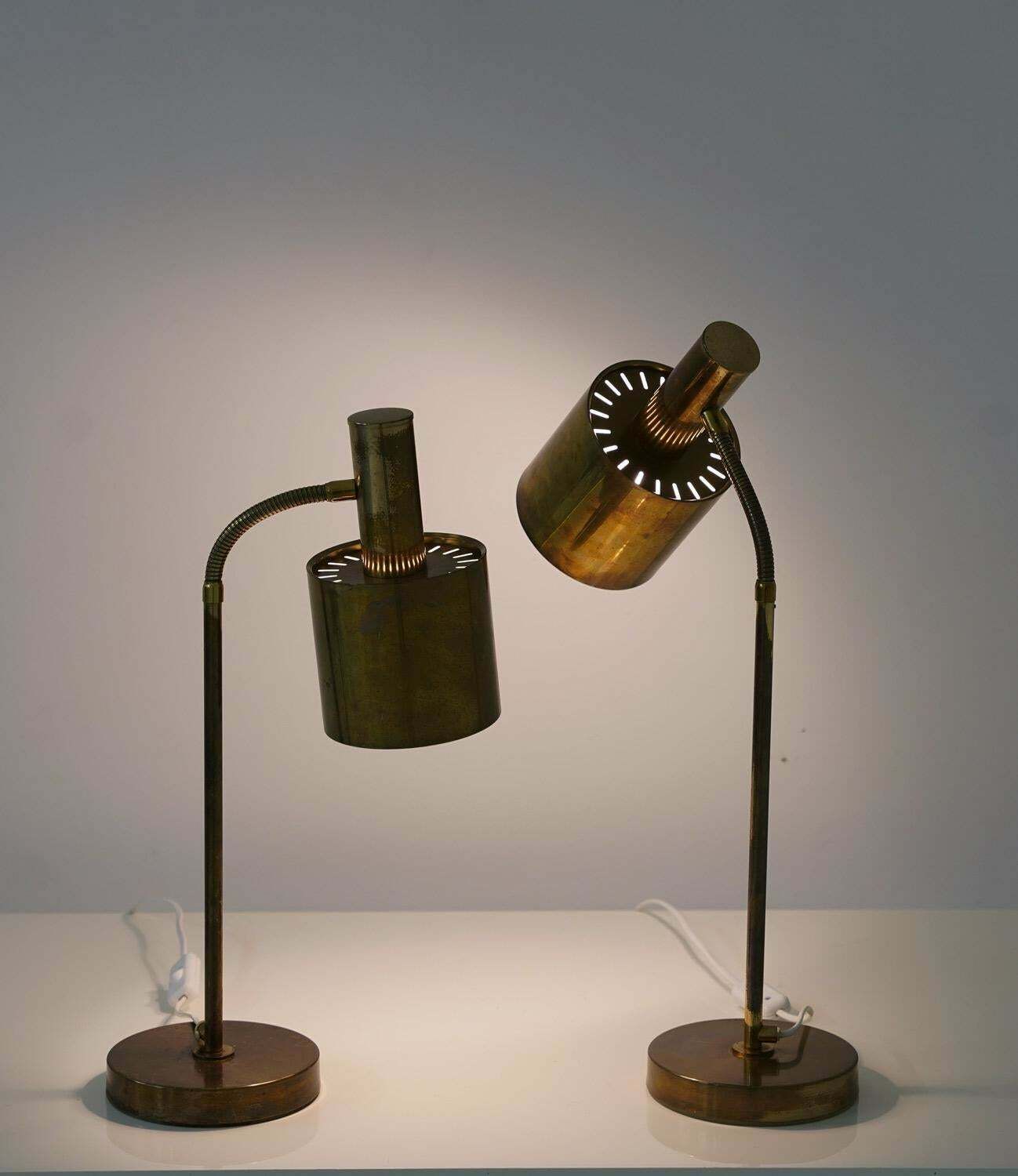 photo for sale Scandinavian Midcentury Table Lamps In Brass By Konsthantverk Tyringe
