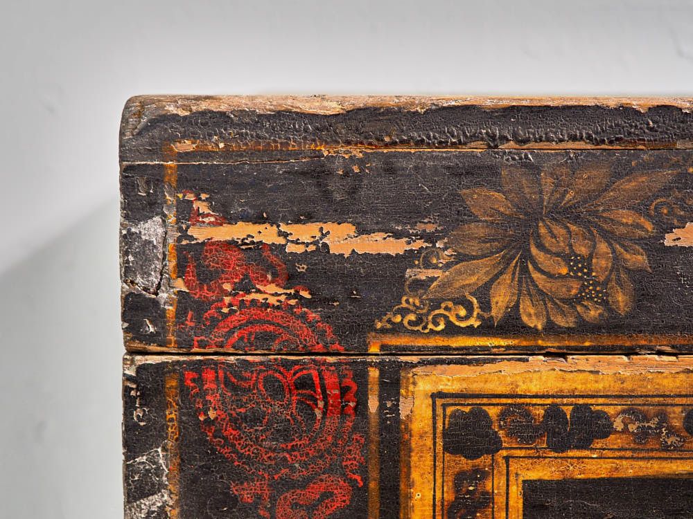 Chinese Wooden Chest With Floral Illustrations (China, C.1900) #3 photo for sale