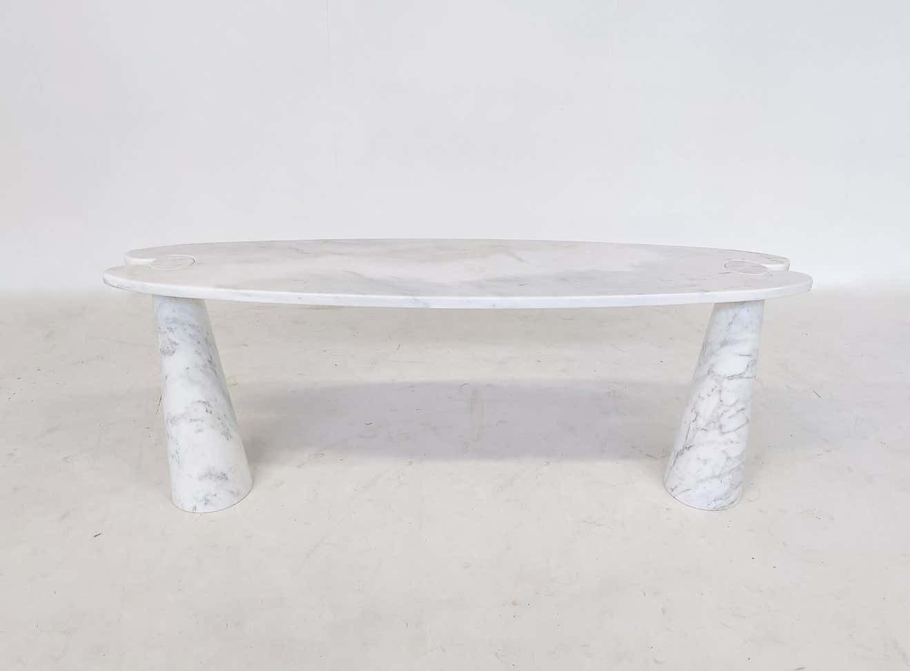 Midcentury Eros Console By Angelo Mangiarotti For Skipper, White Marble, 1980s photo furniture