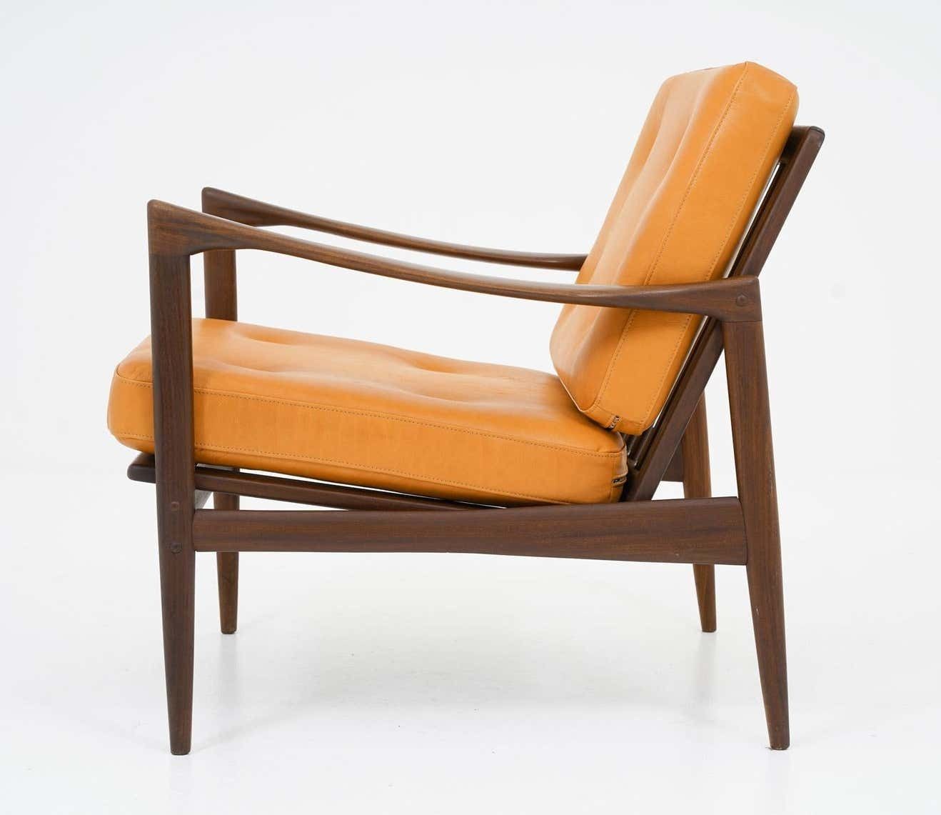 Midcentury Scandinavian Lounge Chairs "Kandidaten" By Ib Kofod Larsen photo for sale