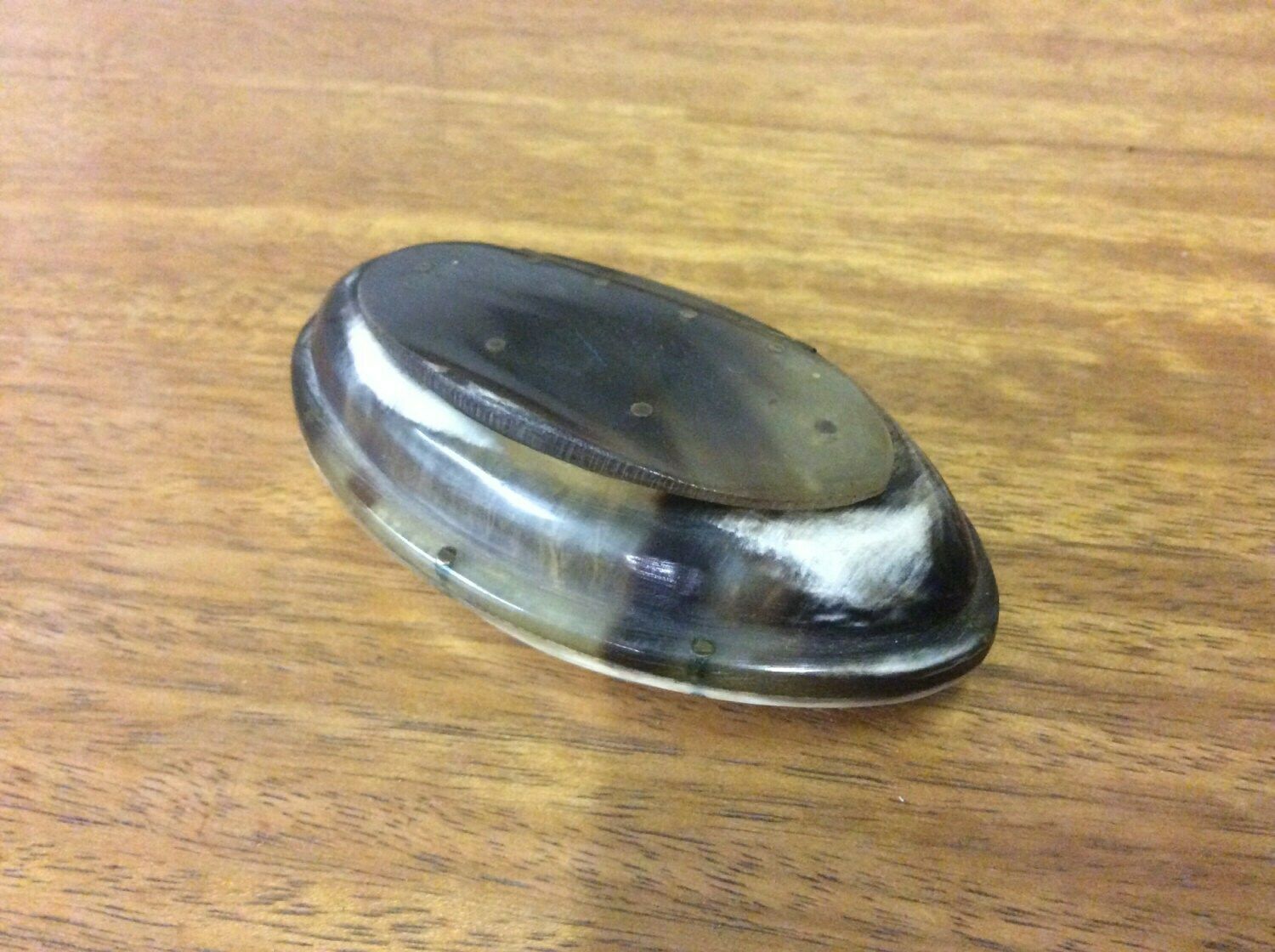Victorian C1880 Horn Snuff Box With Brass Rivets photo furniture