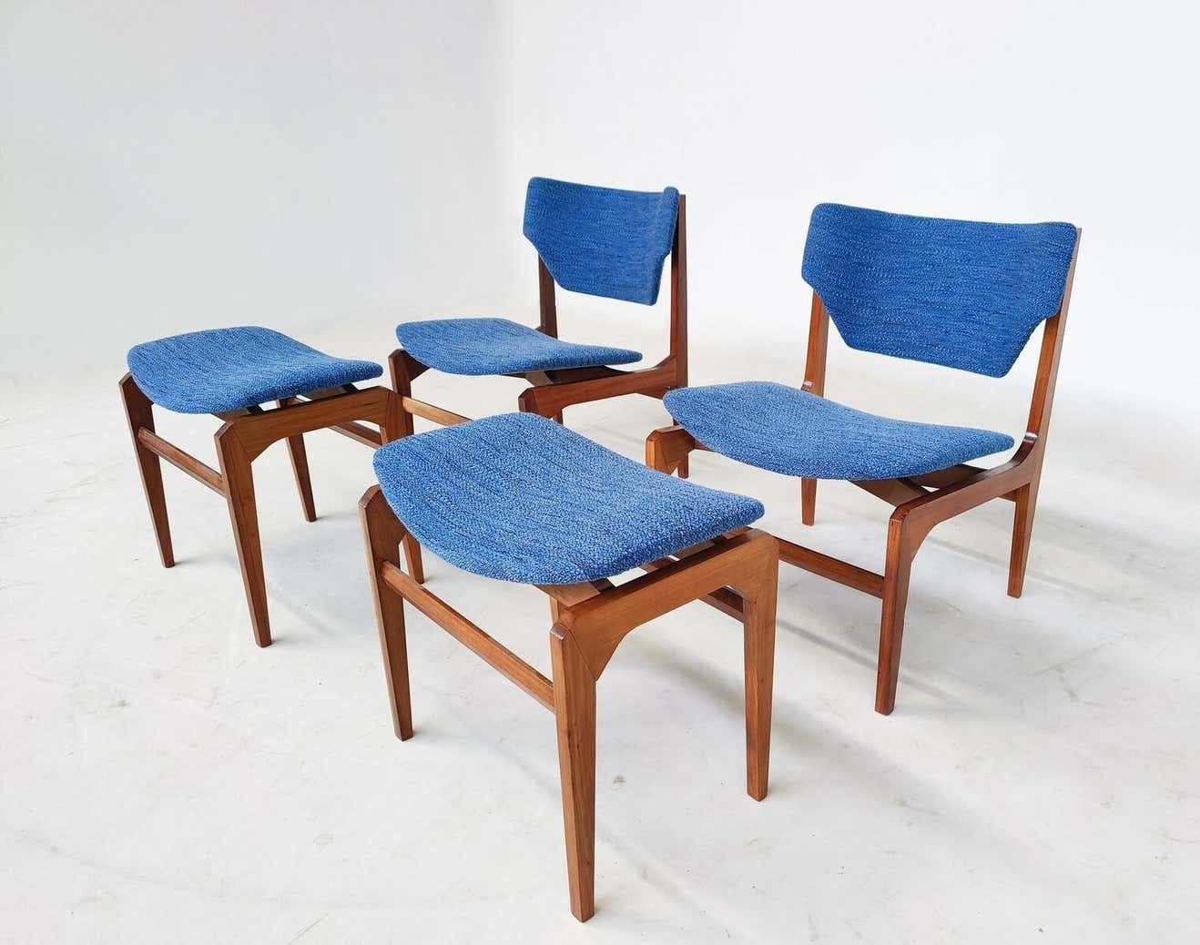 photo furniture Mid Century Modern Set Of Two Armchairs With Matching Ottoman, Italy, 1960s