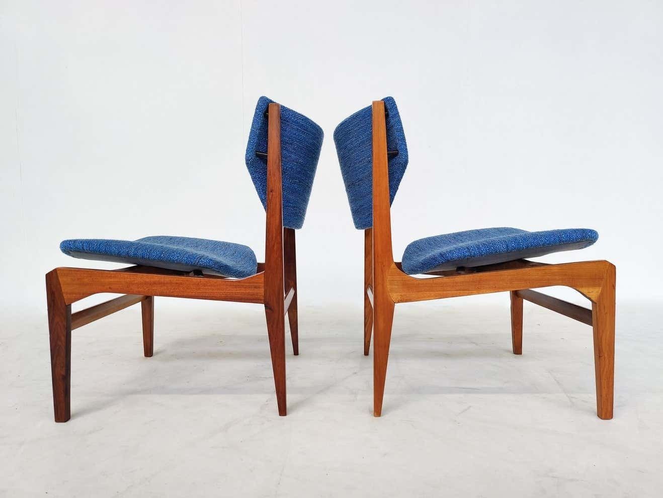 photo for sale Mid Century Modern Set Of Two Armchairs With Matching Ottoman, Italy, 1960s