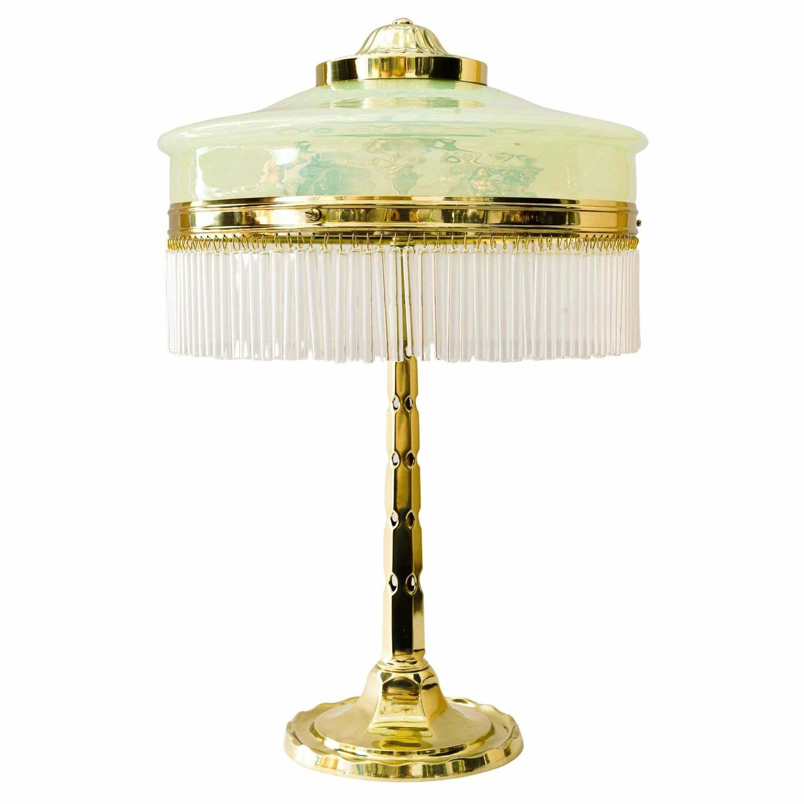 Art Deco Table Lamp With Originla Opaline Glass Shade Vienna Around 1920s