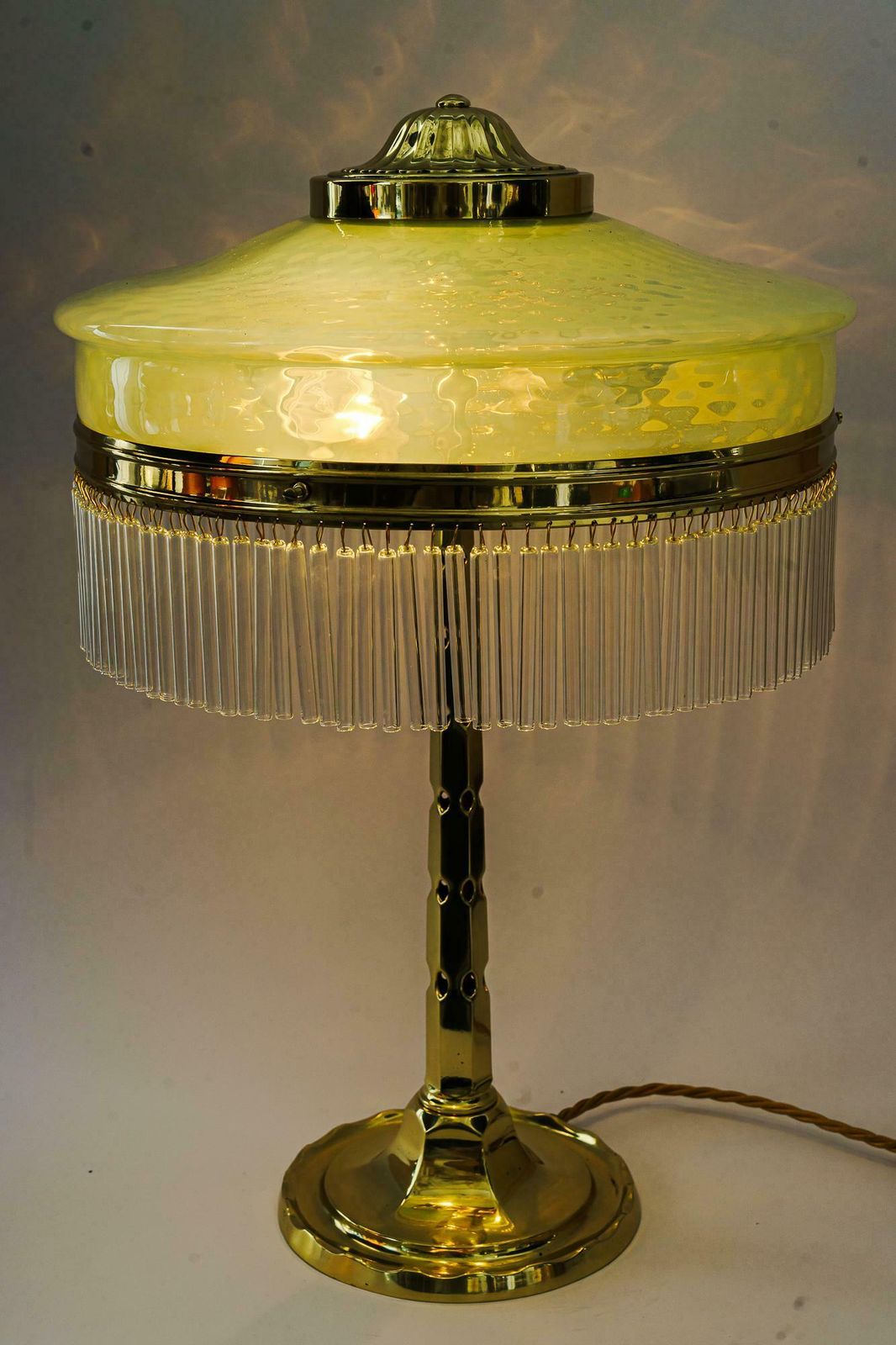 975.0 Art Deco Table Lamp With Originla Opaline Glass Shade Vienna Around 1920s photo