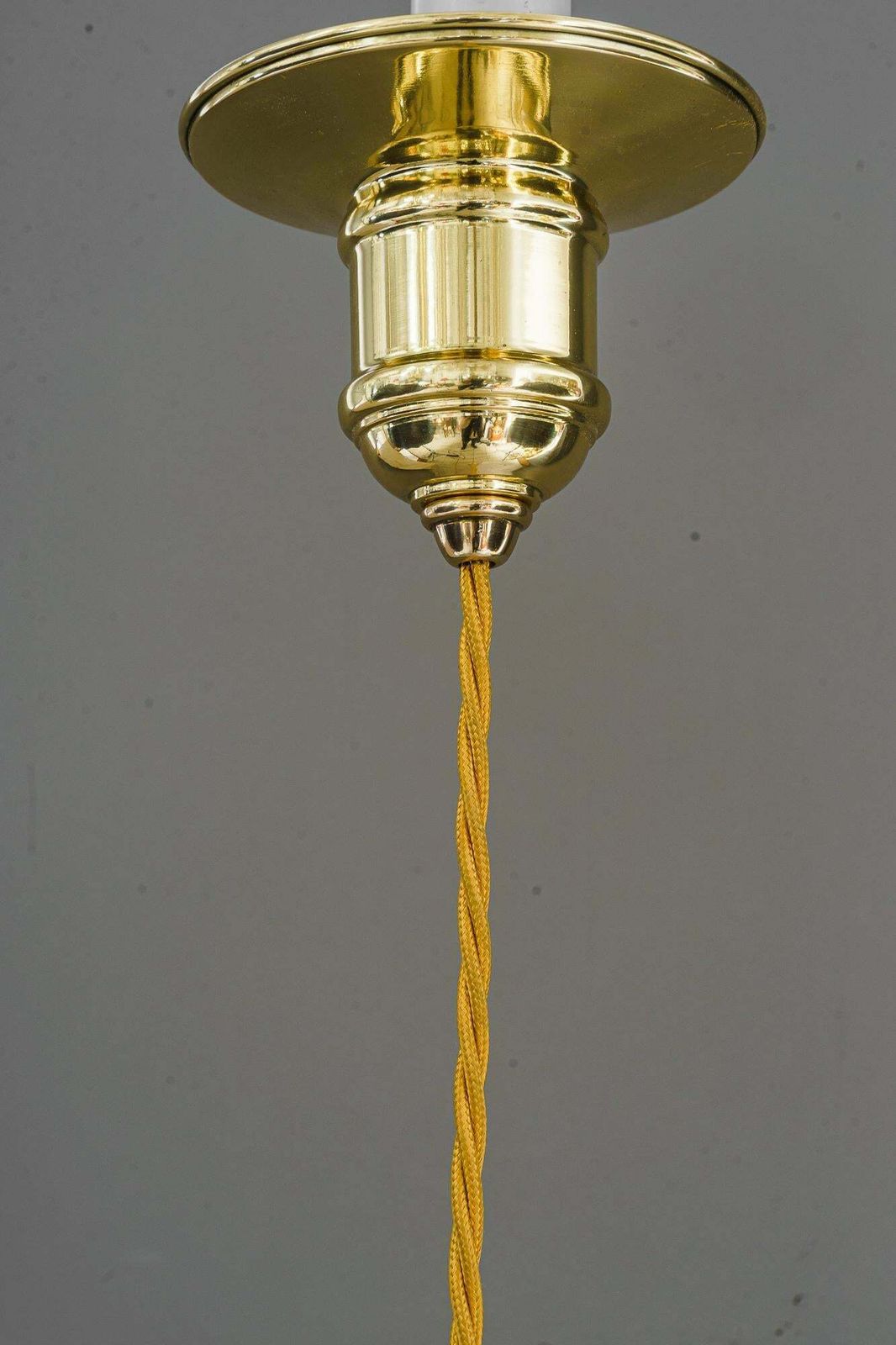 photo for sale 2x Art Deco Hanging Lamp With Original Old Glass Shades Vienna Around 1920s