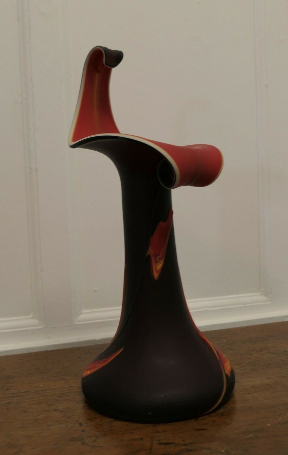 Large Glass Jack In The Pulpit Art Glass Vase. photo vintage
