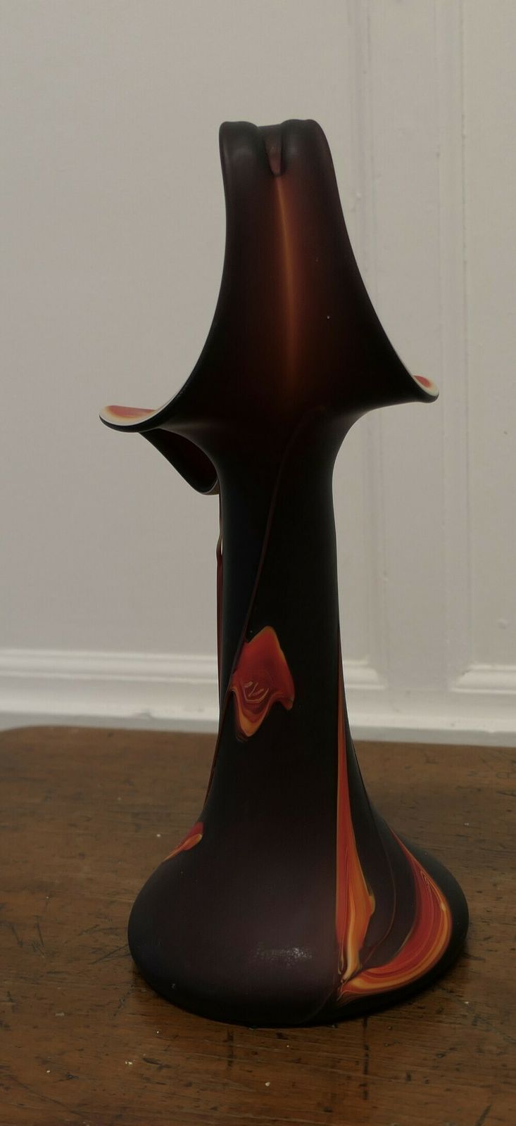 photo for sale Large Glass Jack In The Pulpit Art Glass Vase.