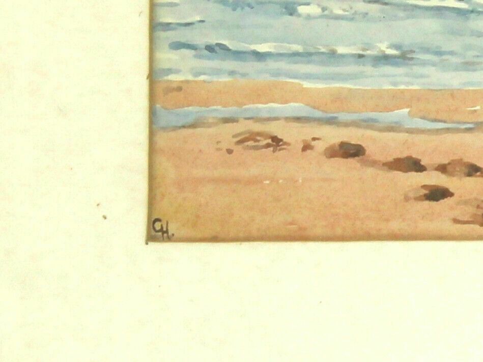 Watercolour By Charles E Hannaford. Titled "At Hunstanton" photo for sale