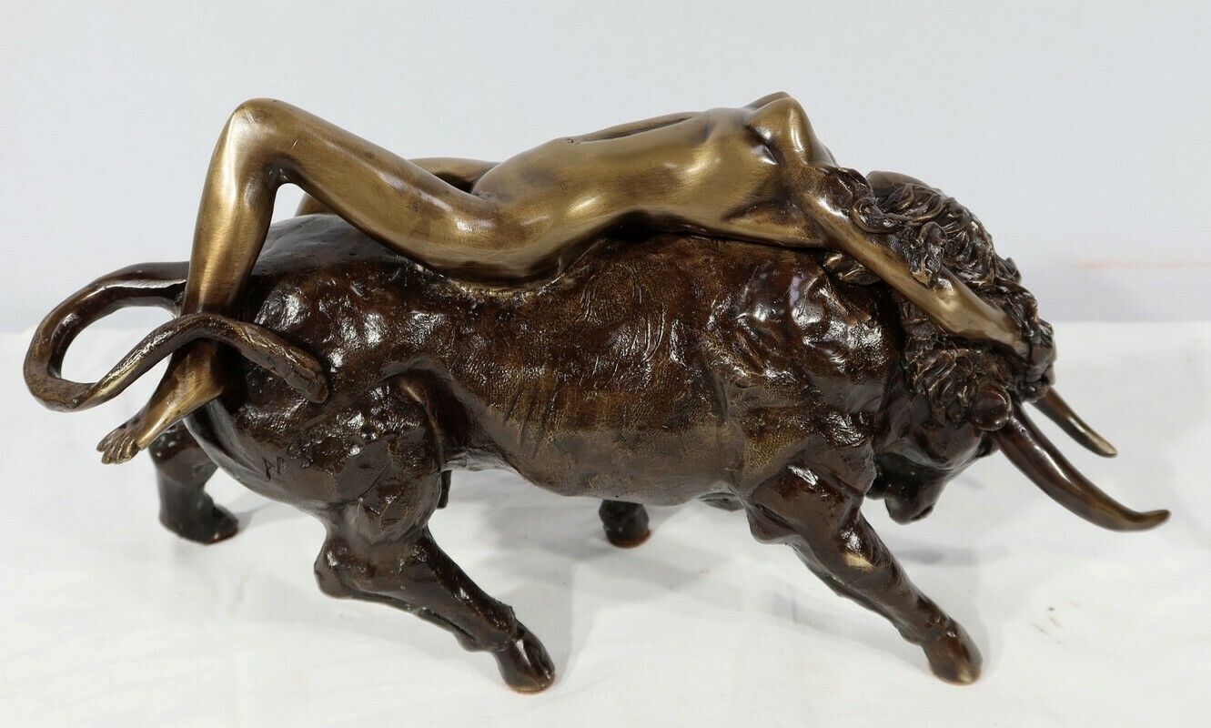 photo buy Bronze "The Goddess Europe Meeting The Bull", Signed Majera, 20th