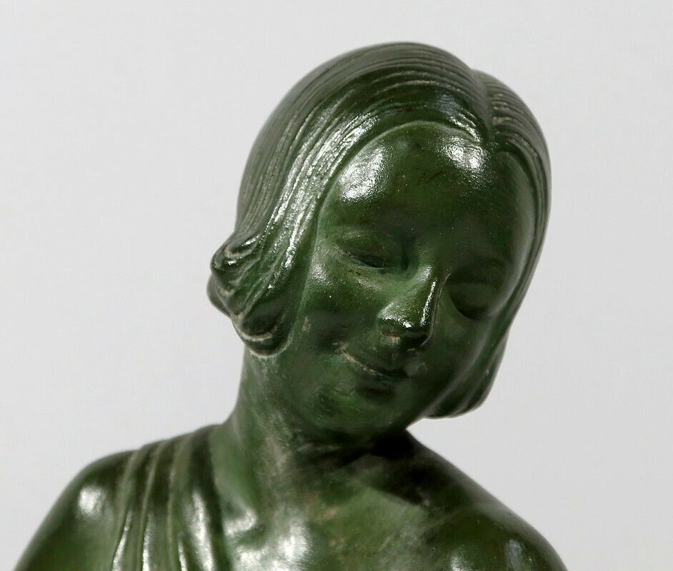 Sculpture “La Demoiselle Et Le Chevreau”, By A. Godard, Art Deco – Early 20th Century photo buy