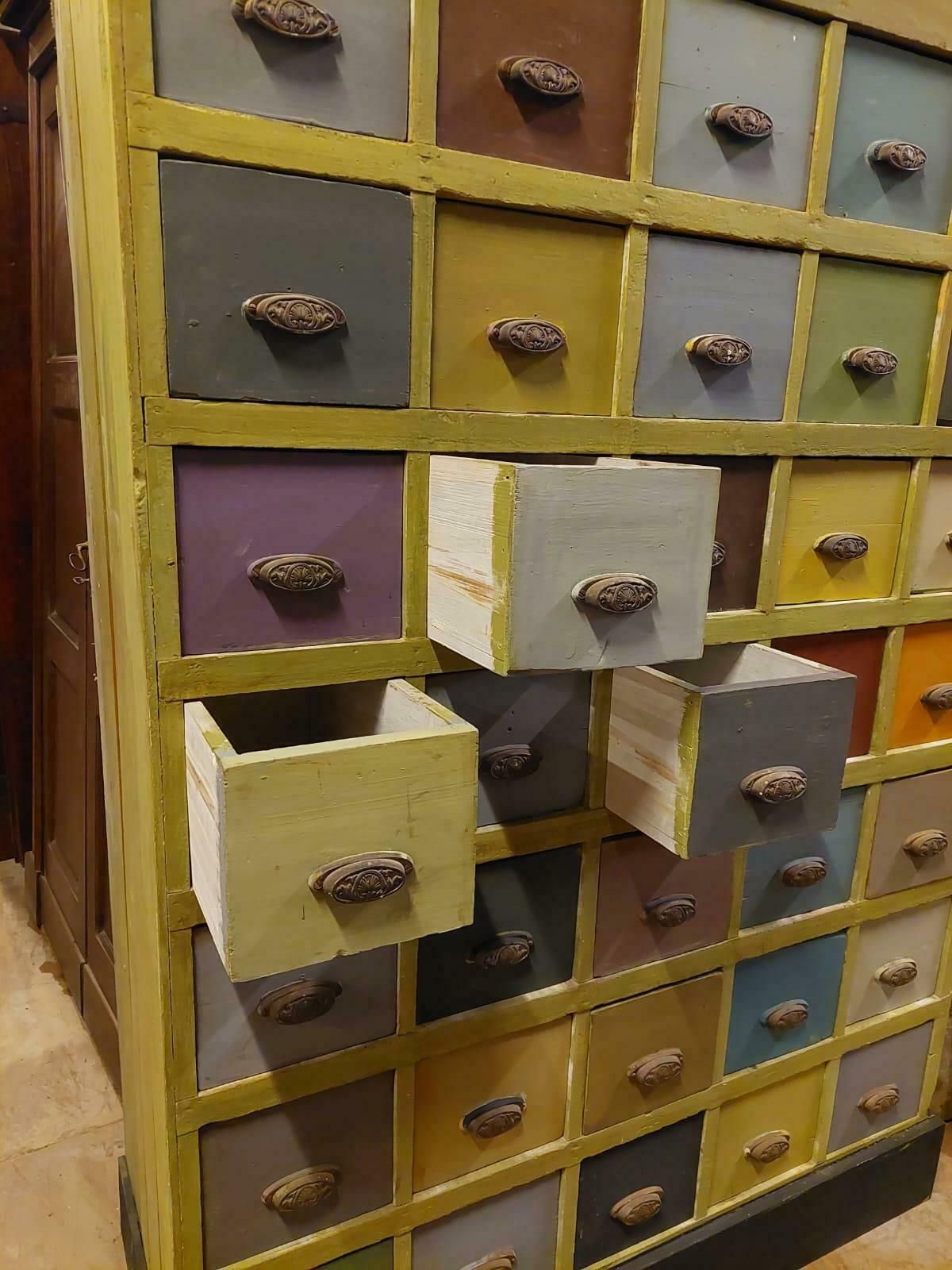 Vintage Chest Of Drawers In Painted Wood From Old Shop, 19th Century Italy photo 3278.0