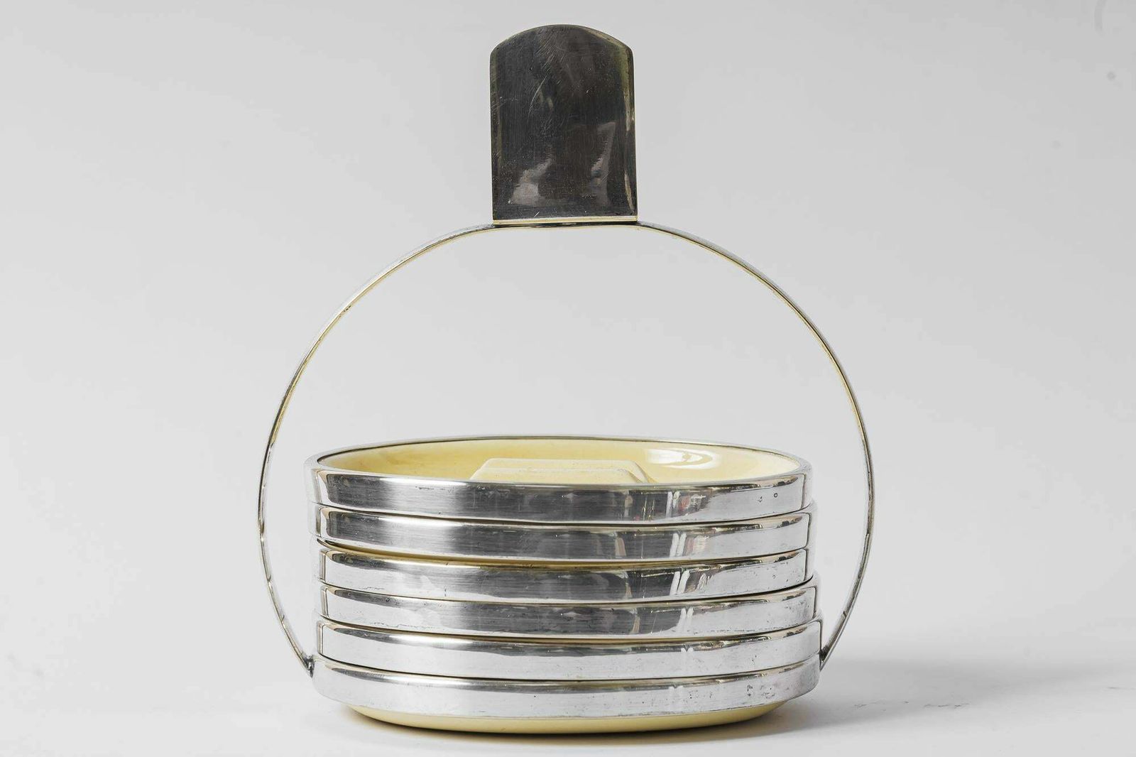 Art Deco Ceramic, Nickel Conbination Ashtray Set Vienna Around 1920s photo 337.0