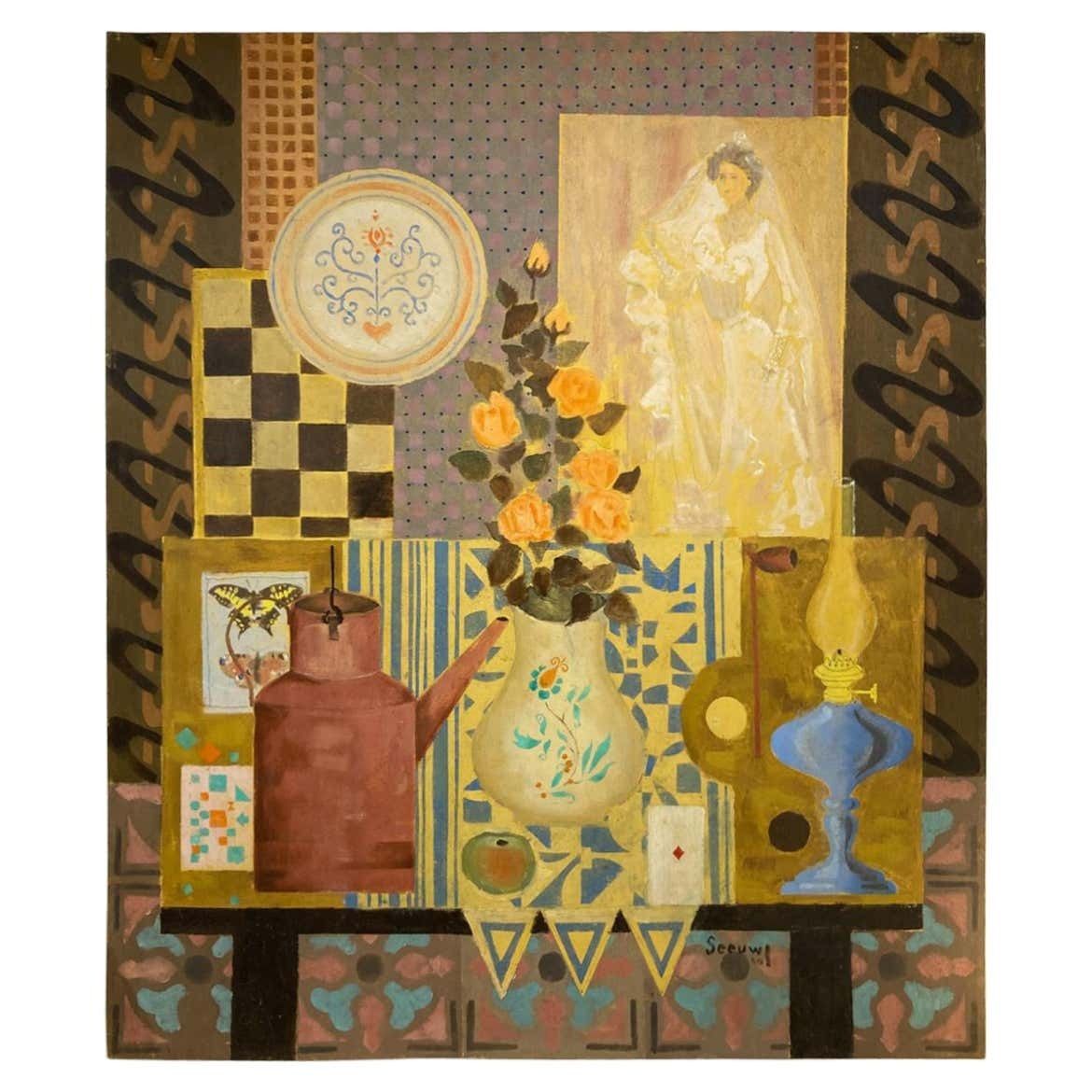 Jos Seeuws '1912 2003' Painting, Belgium, 1970s