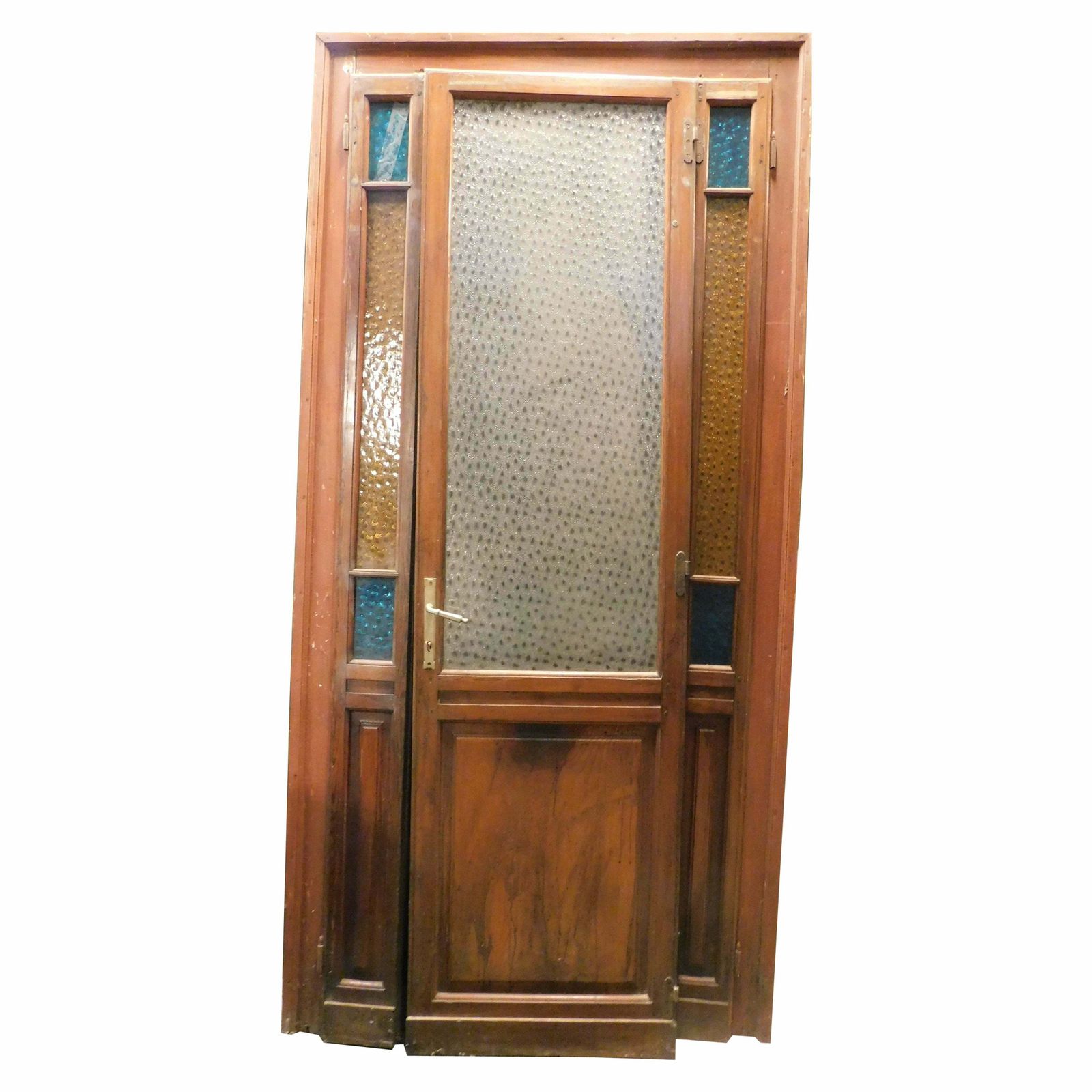 Art Deco Door With Coloured Glass, Early 1900s Italy