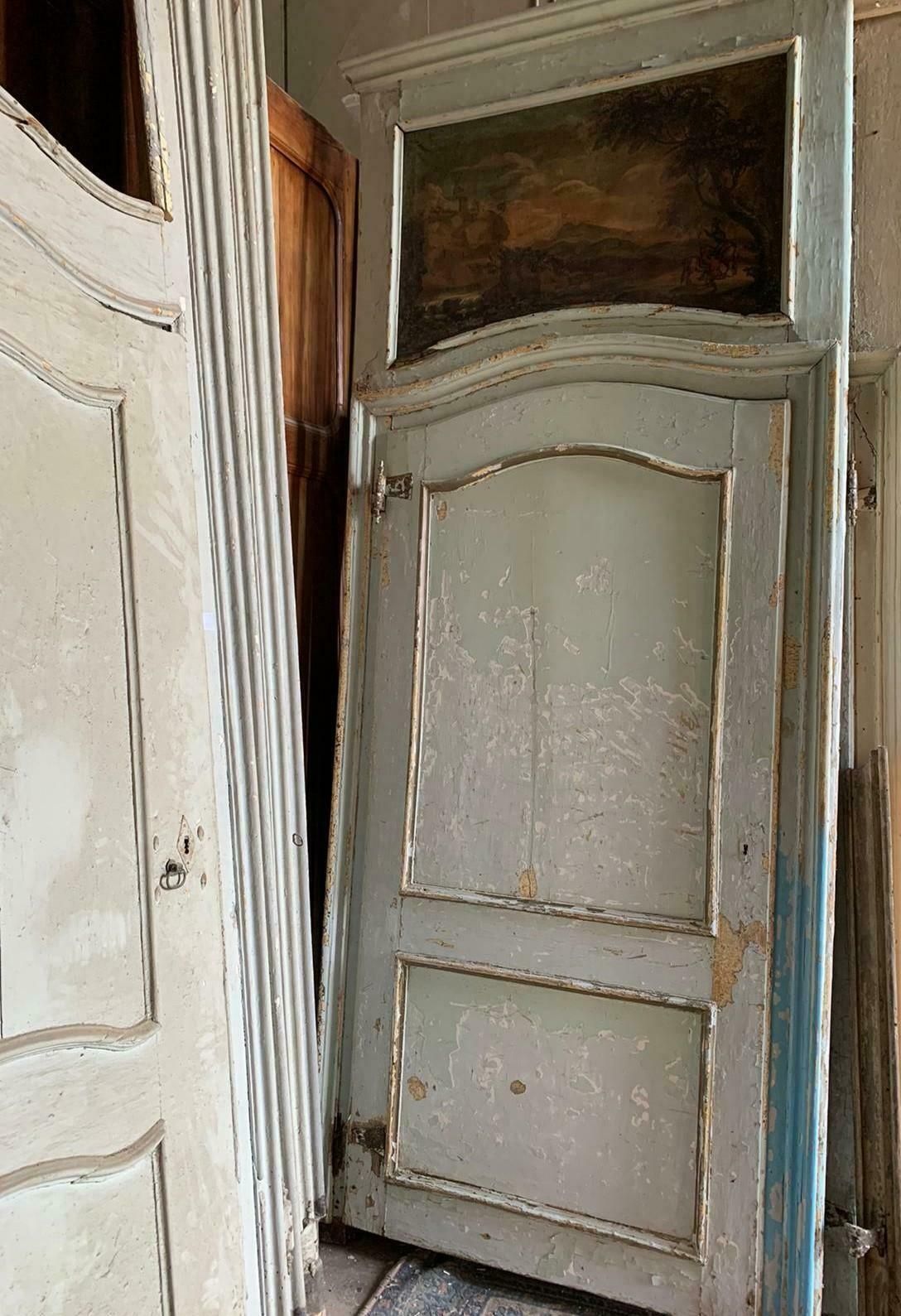 Set Of 8 Lacquered Interior Doors With Frame And Overdoor, '700 Italy photo buy