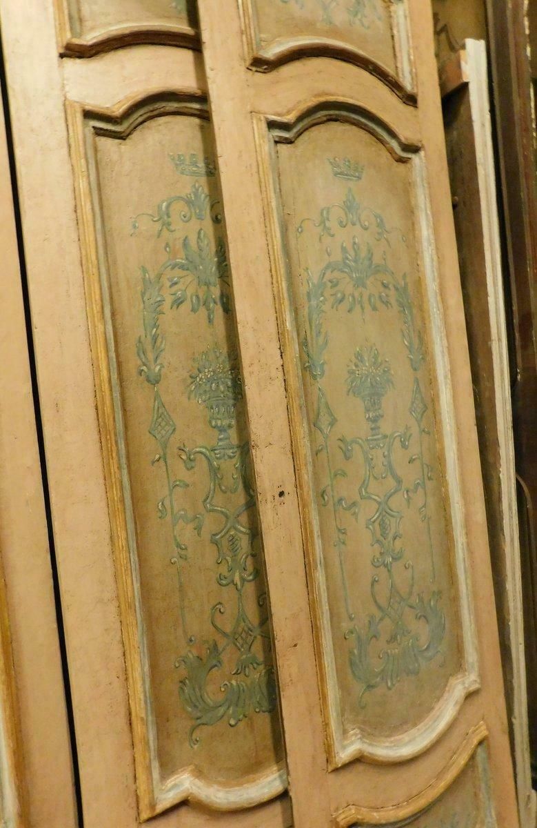 N.2 Lacquered And Painted Double Leaf Doors, Yellow, 18th Century Rome, 'Italy' photo 3721.0